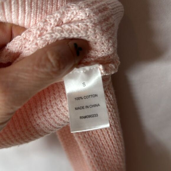 LA Hearts PacSun Pink Cropped Waffle Knit Seater. Size Small. - Picture 5 of 6